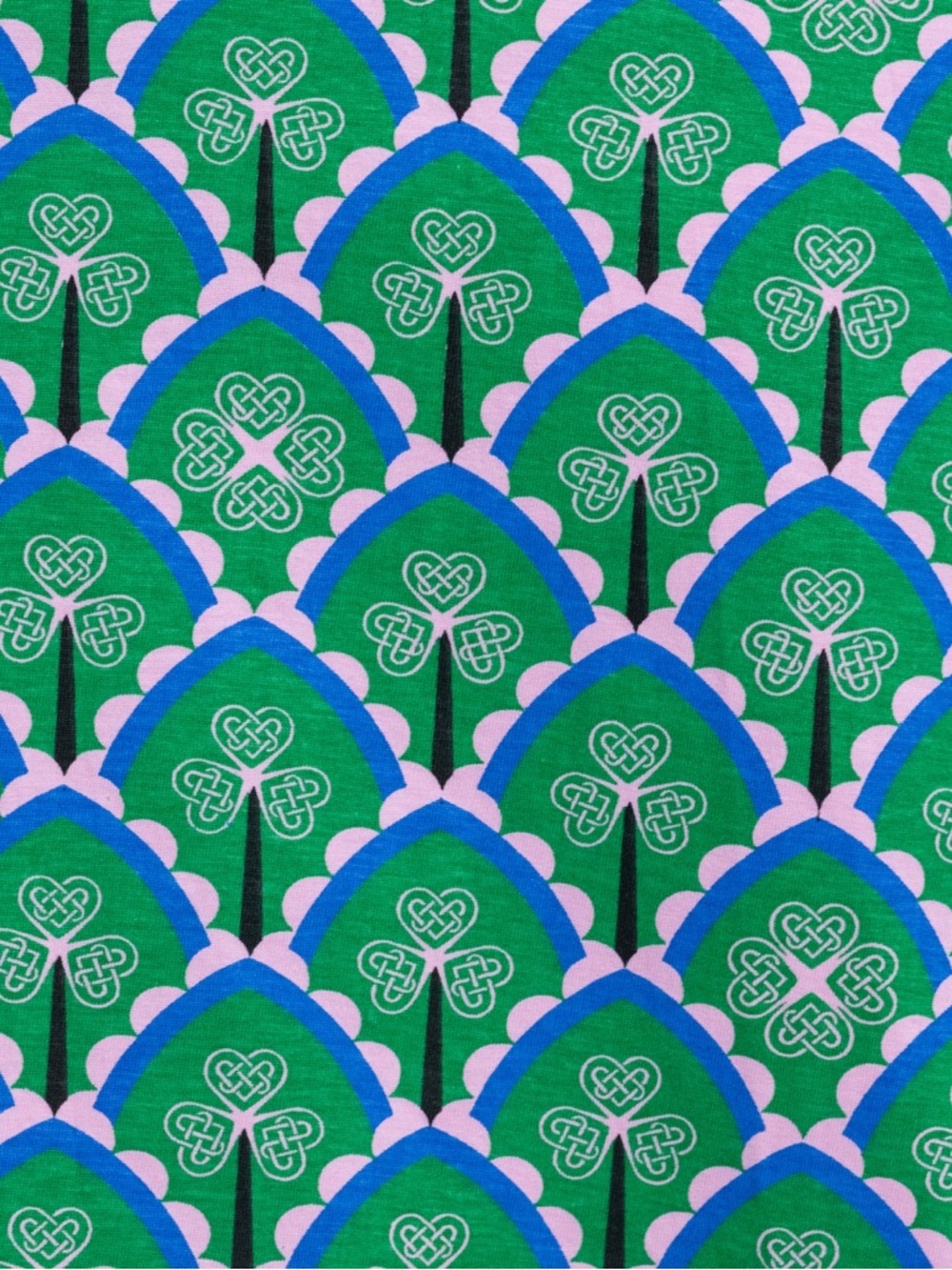 Celtic clover Green & Pink Short Sleeve Top - Picture 5 of 6